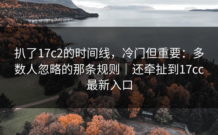 扒了17c2的时间线，冷门但重要：多数人忽略的那条规则｜还牵扯到17cc最新入口