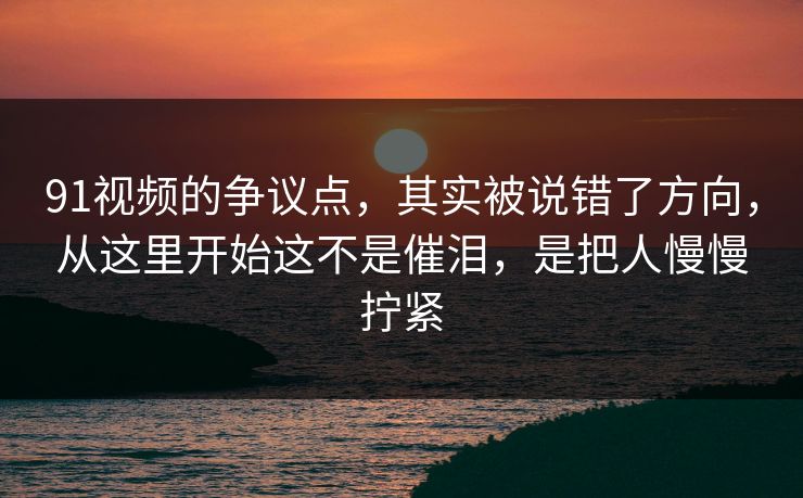 91视频的争议点，其实被说错了方向，从这里开始这不是催泪，是把人慢慢拧紧